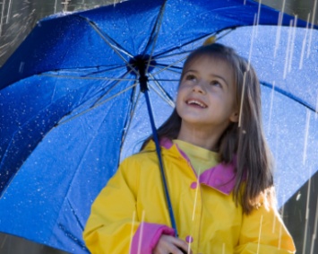 Girl In the rain with umbrella